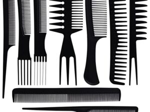 Oneleaf 10PCS Hair Stylists Professional Styling Comb Set Variety Pack Great for All Hair Types & Styles