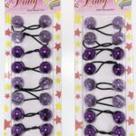 Kids 16 Pcs Hair Ties 20mm Ball Bubble Ponytail Holders - Colorful Galactic Glitter Elastic Accessories (Purple)